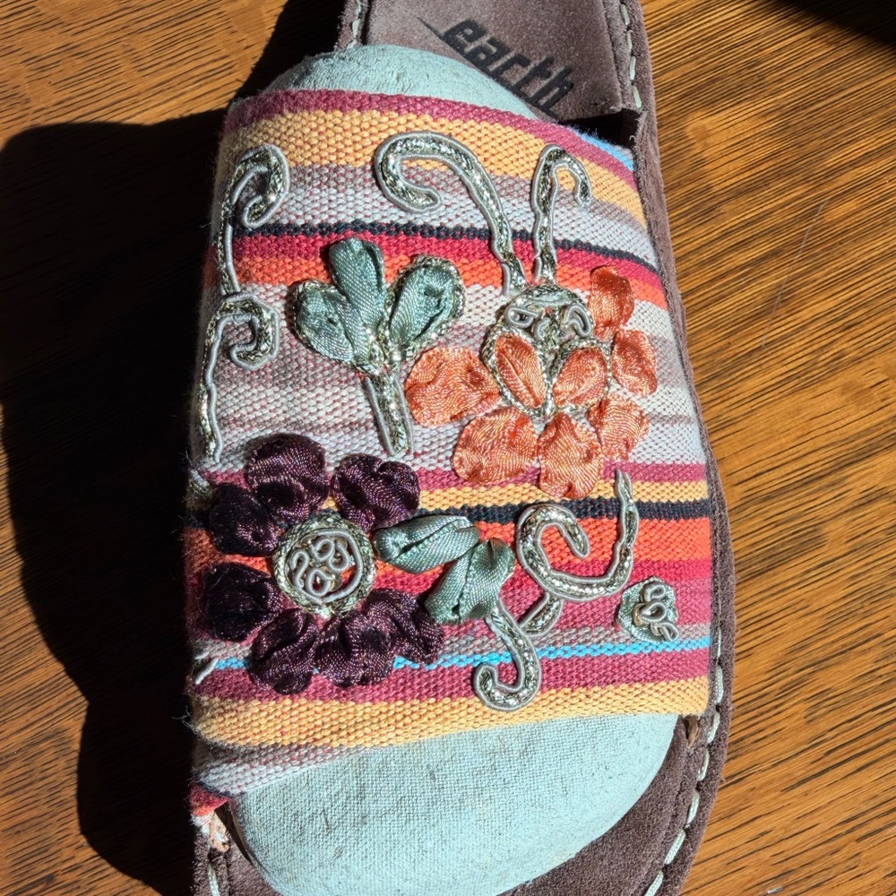 Earth Women's Colorful Embroidered Mules - Picture 3 of 5